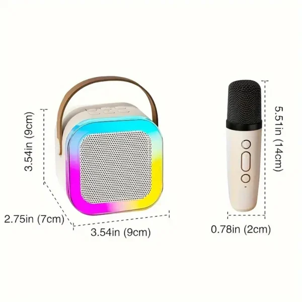 Portable Mini Karaoke Machine with 2 Wireless Mics - USB Rechargeable, Wireless-Enabled Speaker, 5000mAh Battery, Dual Microphone, Built-In Sound Card for Enhanced Audio, Ideal for Birthday Parties & Family Fun, Karaoke Machine for Adults - Image 3