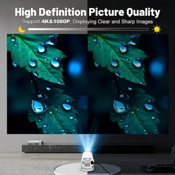 Olymmons HY300 Pro Mini Portable Projector, 4K/260ANSI LCD Home Theater with WiFi 6, BT 5.0, 180° Rotation, Table Mount, Remote Control, for Android 11.0 OS, 16:9 Aspect Ratio, 2500-2999 Lumens, US Plug - Image 9