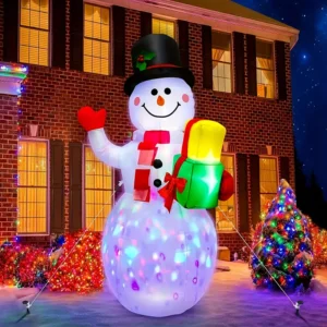 LED LIGHTS 1pc 5ft Giant Rotating LED Snowman Inflatable - Outdoor Yard Christmas Decoration With Vibrant Lighting Effects - Festival Decor For Home, Garden, Restaurant, And Party FOR BUSINESS