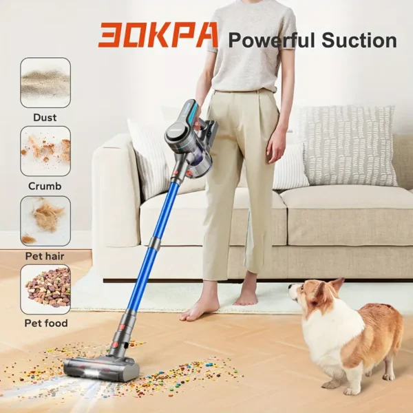 Cordless Vacuum Cleaner, 30Kpa Powerful Stick Vacuum With 45min Runtime, Anti-Tangle Vacuum Cleaners For Home, 50.72oz Dust Cup, Rechargeable Wireless Vacuum For Hardwood Floor Carpet Pet Hair - Image 3
