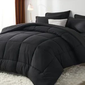 7pcs Luxurious Checkered Queen Comforter Set - Stain Resistant, Soft Microfiber, Lightweight, Breathable, Easy Care-And Bed In A Bag Convenience For All Seasons, With Comforter, Flat Sheet, Fitted Sheet, And Pillowcases, Christmas Gift
