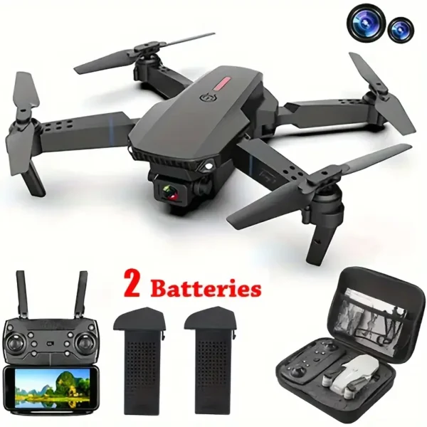 2024 Drone With Dual Camera, 2024 Newest Foldable Drone With App Control, FPV Live Video RC Quadcopter With 4K Camera For Adults Beginners Kids +2 Battery Halloween Christmas Gift