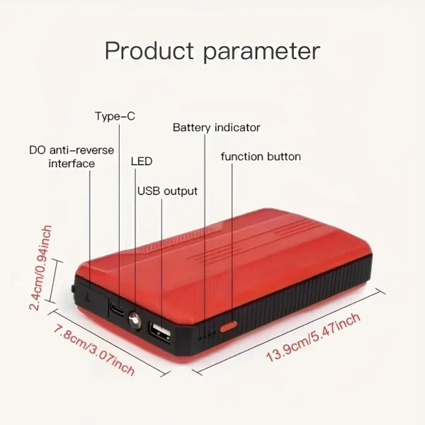 Portable Car Emergency Start: Emergency Portable Battery Ignition Starter with Lighting - Image 2