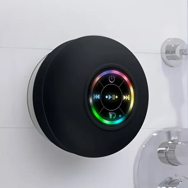 Portable Waterproof Wireless Speaker with Suction Cup - USB Rechargeable, 2-Hour Playtime, Ideal for Parties, Bathroom, Travel & Outdoor Use