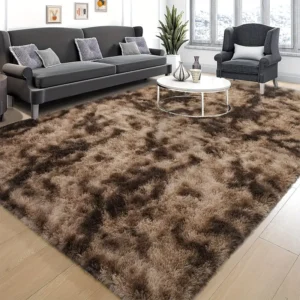 Luxurious Rectangular Shaggy Plush Carpet Rug - Soft, Fluffy, Tie-dyed, Solid, Dark-colored, Dirt-resistant, Non-slip, Machine Washable - Perfect for Living Room Sofa, bed Room, Home High-end Decorative, Easy to Clean, Long-lasting, and Versatile