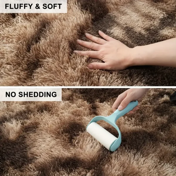 Luxurious Rectangular Shaggy Plush Carpet Rug - Soft, Fluffy, Tie-dyed, Solid, Dark-colored, Dirt-resistant, Non-slip, Machine Washable - Perfect for Living Room Sofa, bed Room, Home High-end Decorative, Easy to Clean, Long-lasting, and Versatile - Image 2