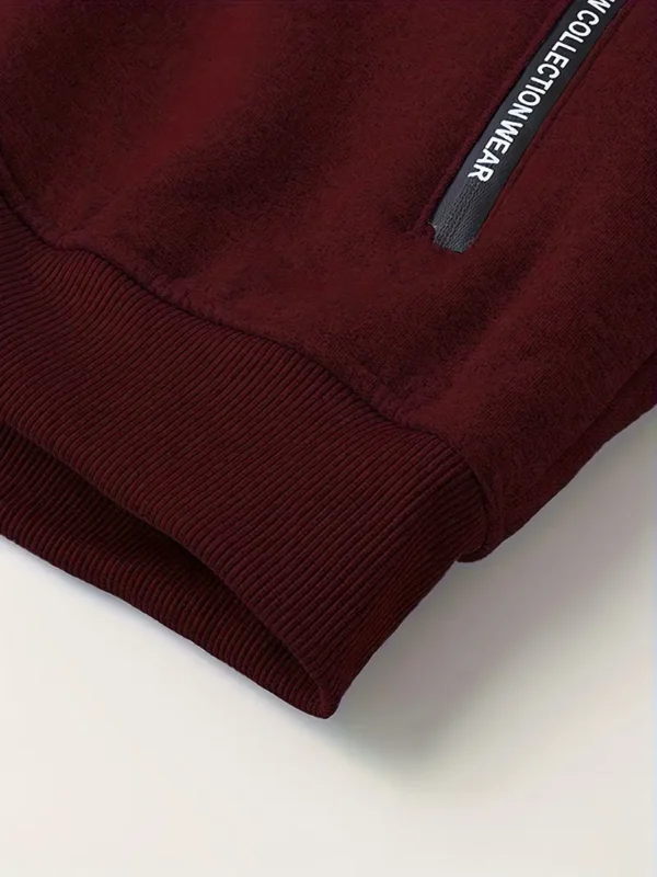 Men's Winter Sherpa Fleece Lined Thermal Hooded Jacket With Zipper Pockets, Warm Thick Zip-Up Coat For Fall/Winter - Image 7
