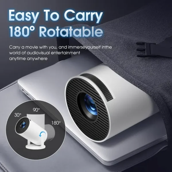 Olymmons HY300 Pro Mini Portable Projector, 4K/260ANSI LCD Home Theater with WiFi 6, BT 5.0, 180° Rotation, Table Mount, Remote Control, for Android 11.0 OS, 16:9 Aspect Ratio, 2500-2999 Lumens, US Plug - Image 3