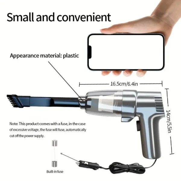 Car Mounted Vacuum Cleaner, Super Strong, High-power, High Suction, Dry And Wet Dual-purpose Sedan, Small, Mini, Handheld, Multi-functional, Portable Christmas Gift - Image 2