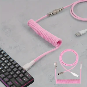 Coiled USB-C to USB-A Cable