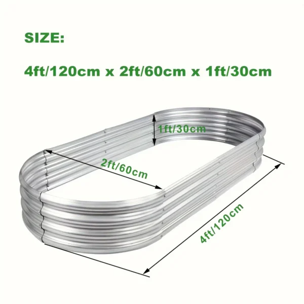 2pack Land Guard Galvanized Raised Garden Bed Kit, Galvanized Planter Garden Boxes Outdoor, Oval Large Metal for Vegetables