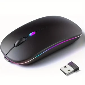 BalanceFit Sleek Black Wireless Illuminated Mouse