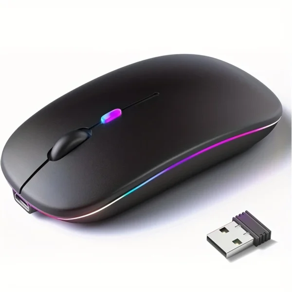 BalanceFit Sleek Black Wireless Illuminated Mouse